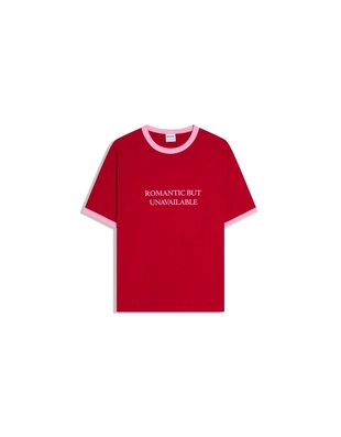 Футболка с короткими рукавами, контрастной отделкой и принтом- Заказать в России