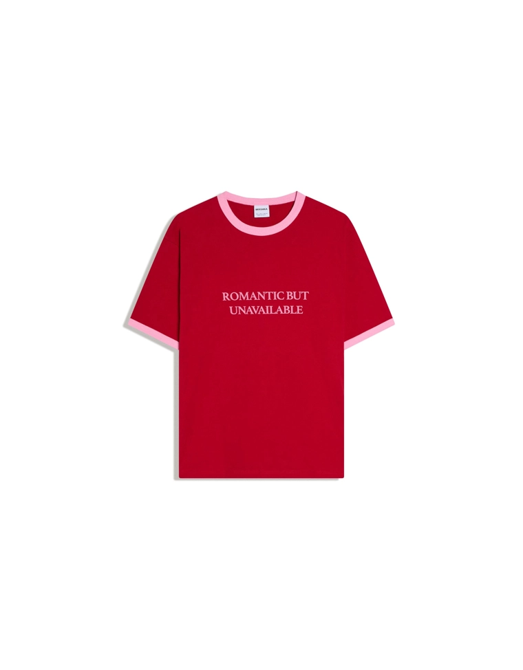 Футболка с короткими рукавами, контрастной отделкой и принтом