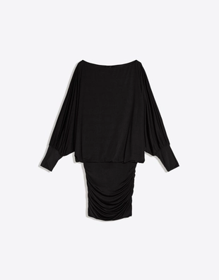 Мини-платье с асимметричным воротом- Заказать в России