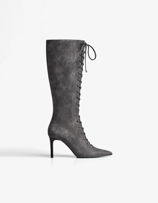 LACE-UP HEELED BOOTS- Заказать в России