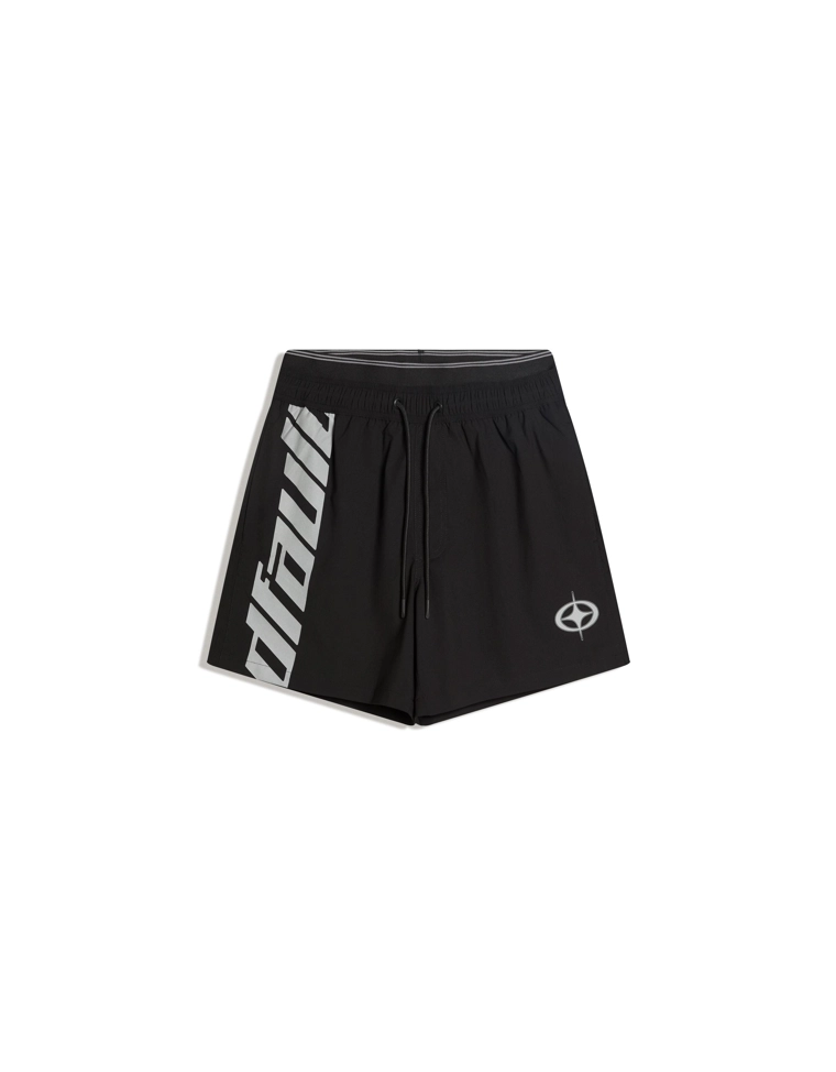 Плавки свободного кроя с двойным поясом и принтом