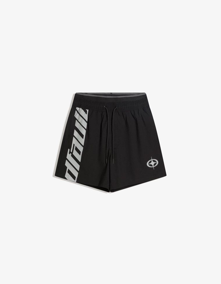 Плавки свободного кроя с двойным поясом и принтом