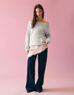 Grey | 1594/071/812 - Bershka Джемпер с диамантовым узором на бардо