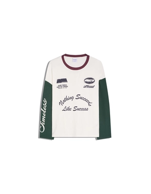 Лонгслив с контрастным принтом- Заказать в России