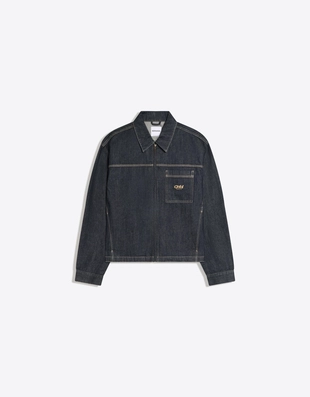 Navy | 0900/335/401 - Bershka Джинсовая куртка-рубашка с карманом