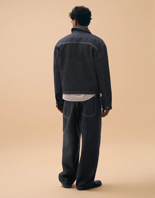 Джинсовая куртка-рубашка с карманом- Заказать в России