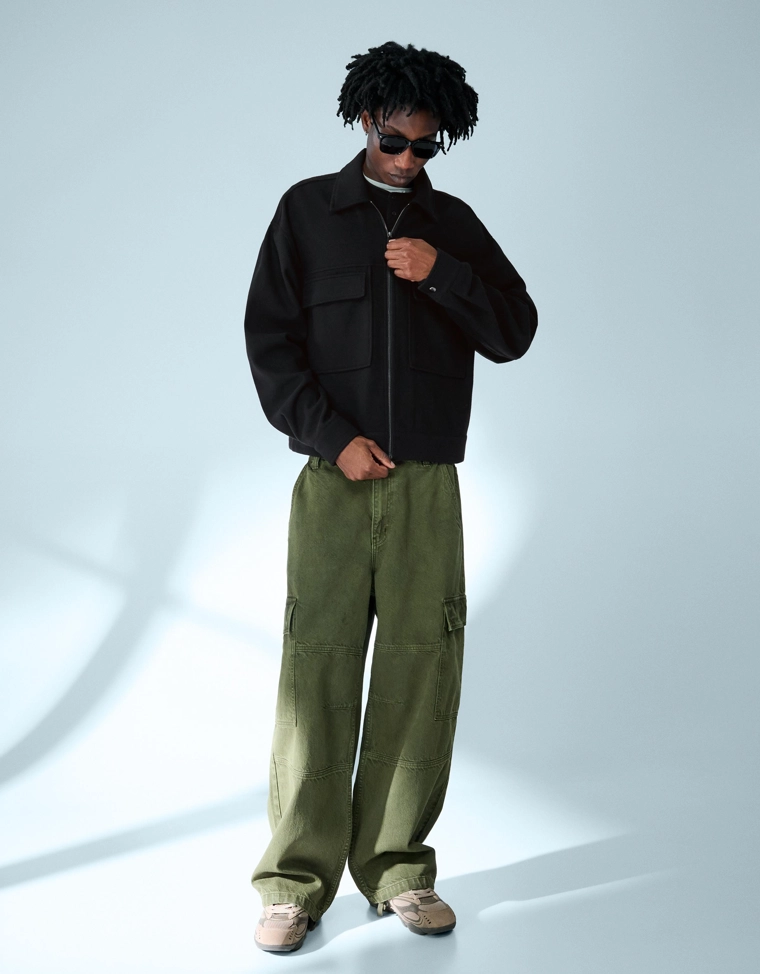 Фланелевая куртка-рубашка свободного кроя на молнии