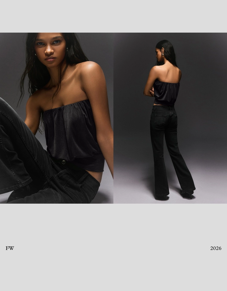 Топ бандо с рукавами-фонариками