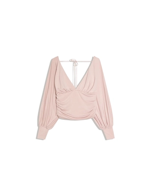 Топ с длинными рукавами и сборками- Заказать в России