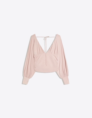 Топ с длинными рукавами и сборками- Заказать в России