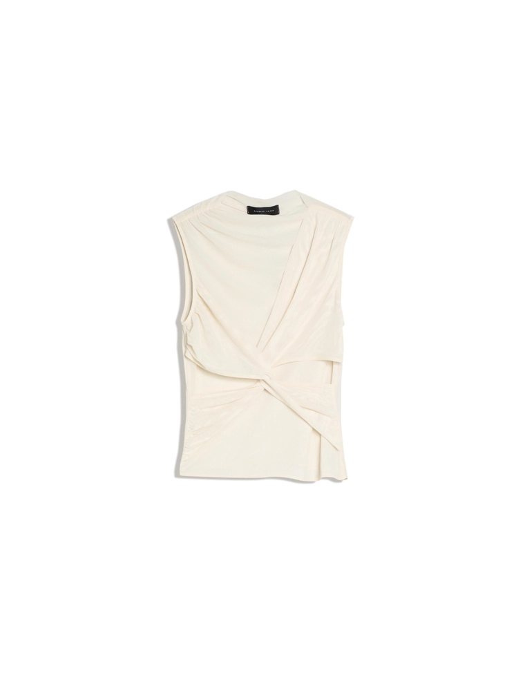 Топ из полупрозрачной ткани без рукавов