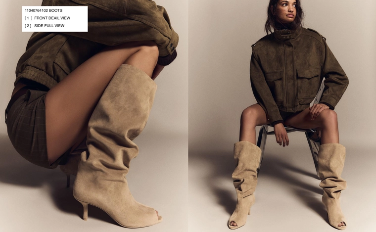 Split kitten heel boots