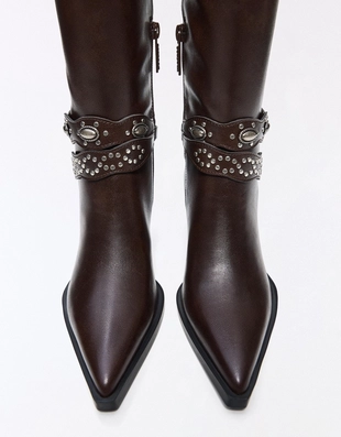 Сапоги на каблуке в ковбойском стиле- Заказать в России