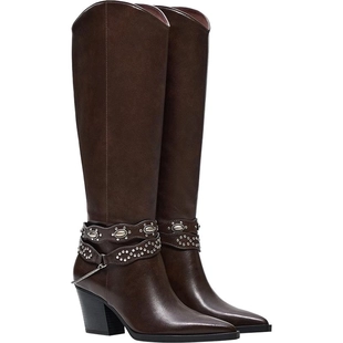 Сапоги на каблуке в ковбойском стиле- Заказать в России