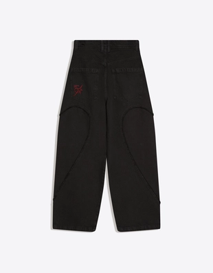 Брюки объемного свободного кроя с вышивкой- Заказать в России