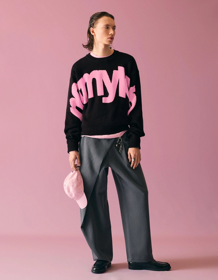 Свитер из синели с принтом