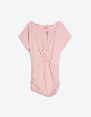 Платье с открытой спиной и драпированной юбкой- Заказать в России