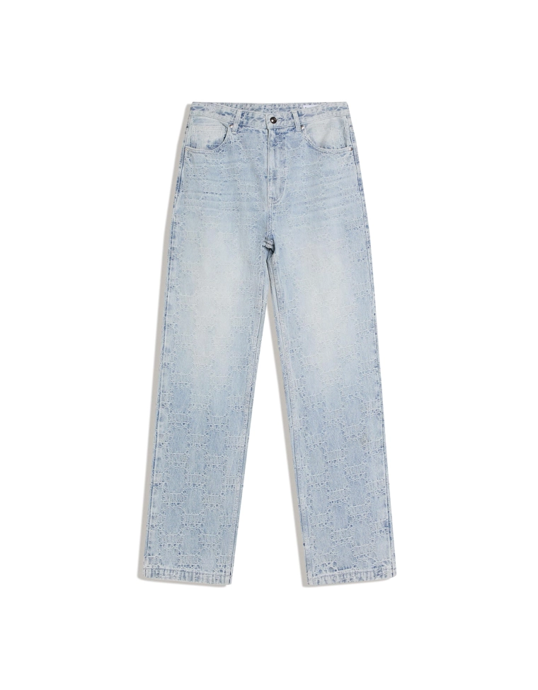 Жаккардовые джинсы свободного кроя