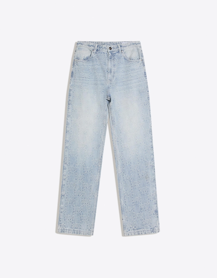 Жаккардовые джинсы свободного кроя