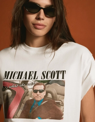 Футболка с принтом «майкл скотт — офис» и короткими рукавами- Заказать в России