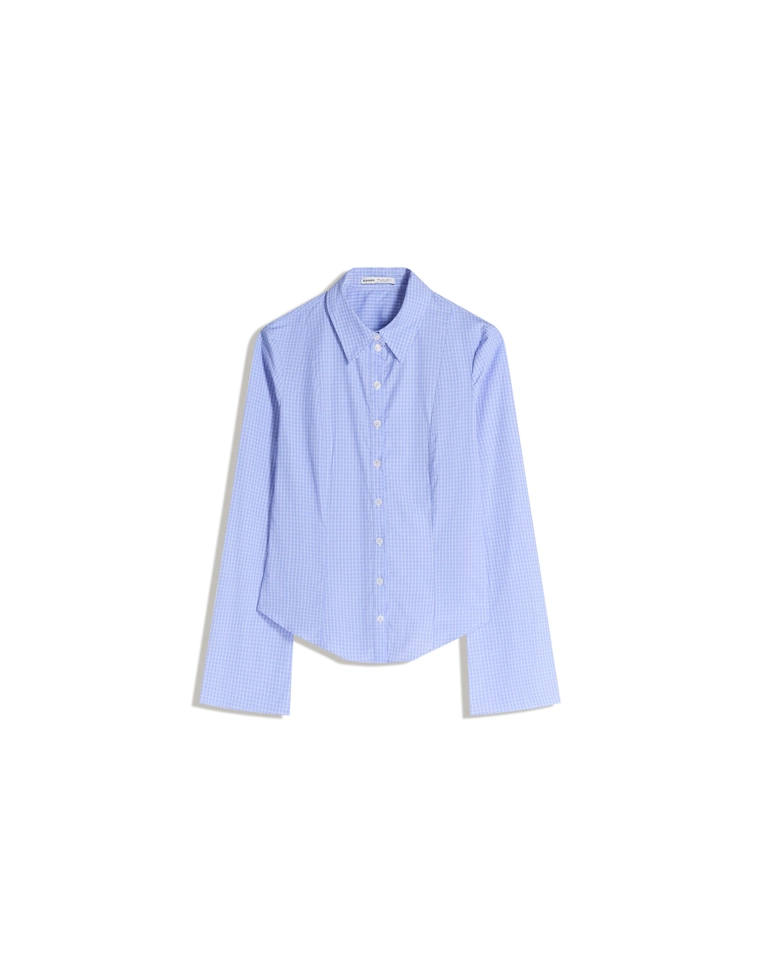 Рубашка облегающего кроя с расклешенными рукавами