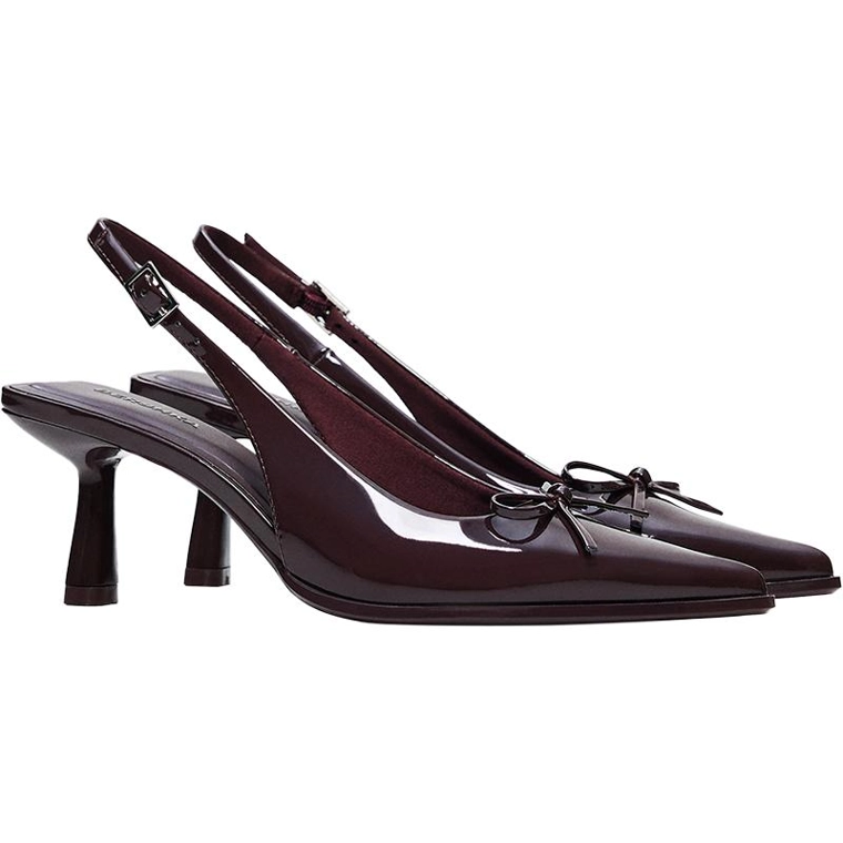 Туфли на среднем тонком каблуке с открытой пяткой