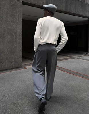 Футболка хенли облегающего кроя с длинными рукавами- Заказать в России