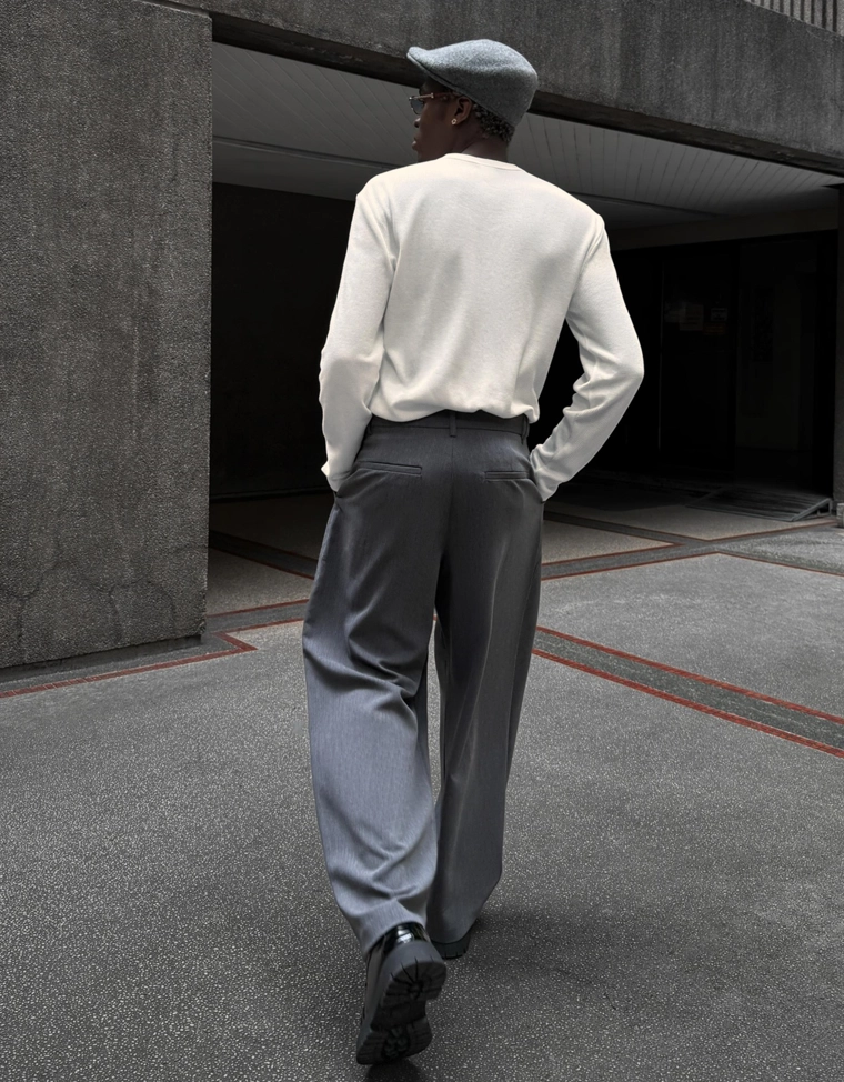 Футболка хенли облегающего кроя с длинными рукавами