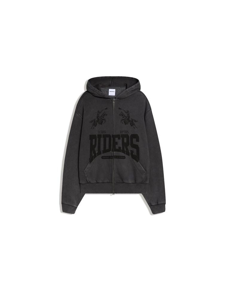 Куртка геометрического кроя с застежкой-молнией и принтом