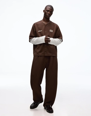 Рубашка с двойными рукавами свободного кроя и вышивкой- Заказать в России