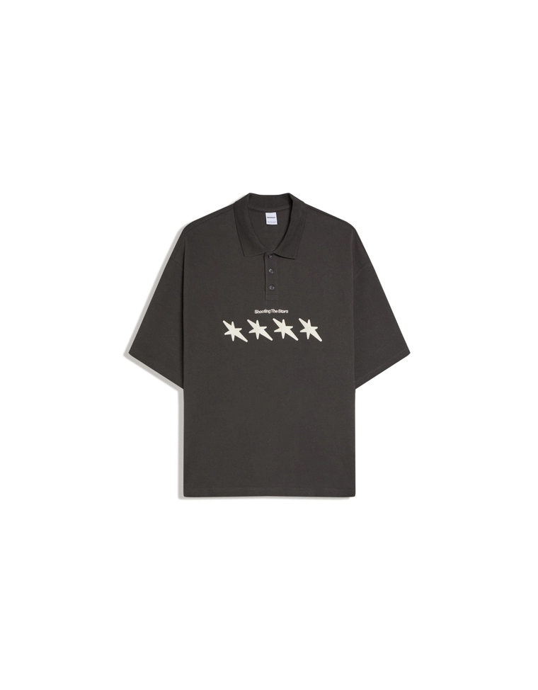 Поло геометрического кроя с короткими рукавами и принтом