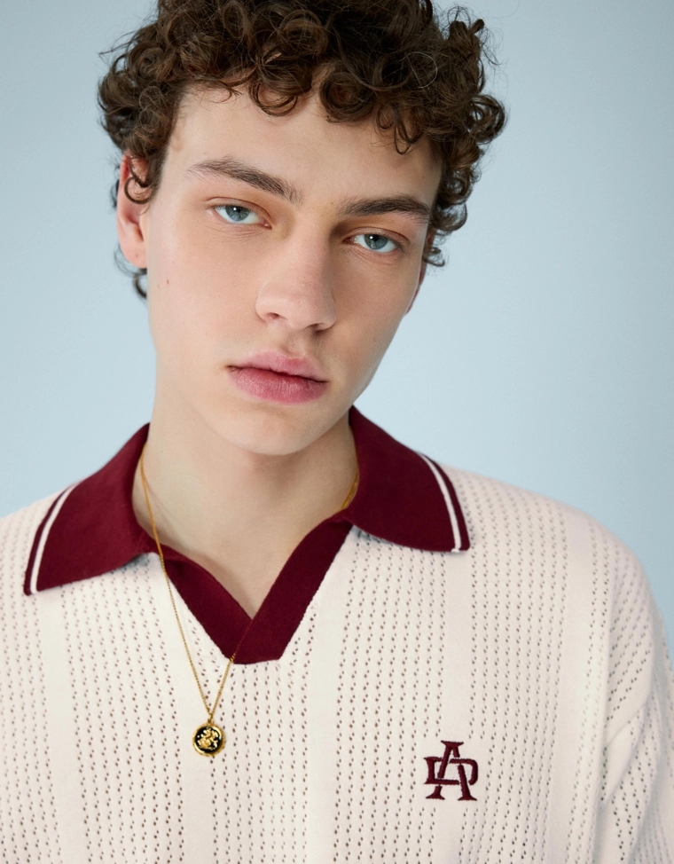 Поло с короткими рукавами и принтом