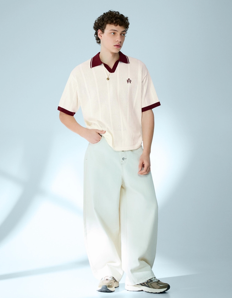 Поло с короткими рукавами и принтом