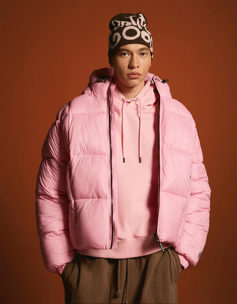 Пуховик с принтом