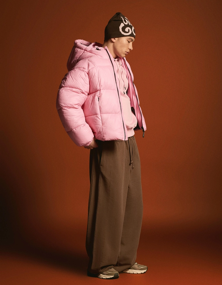 Пуховик с принтом