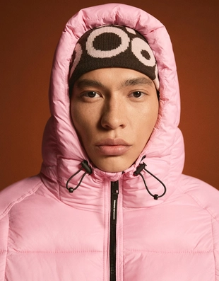 Пуховик с принтом- Заказать в России