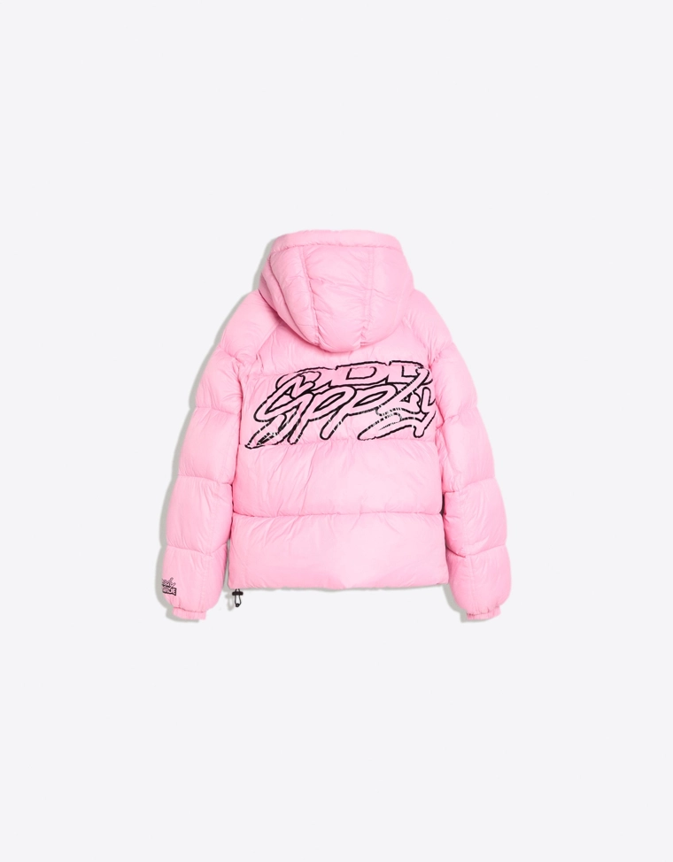 Пуховик с принтом