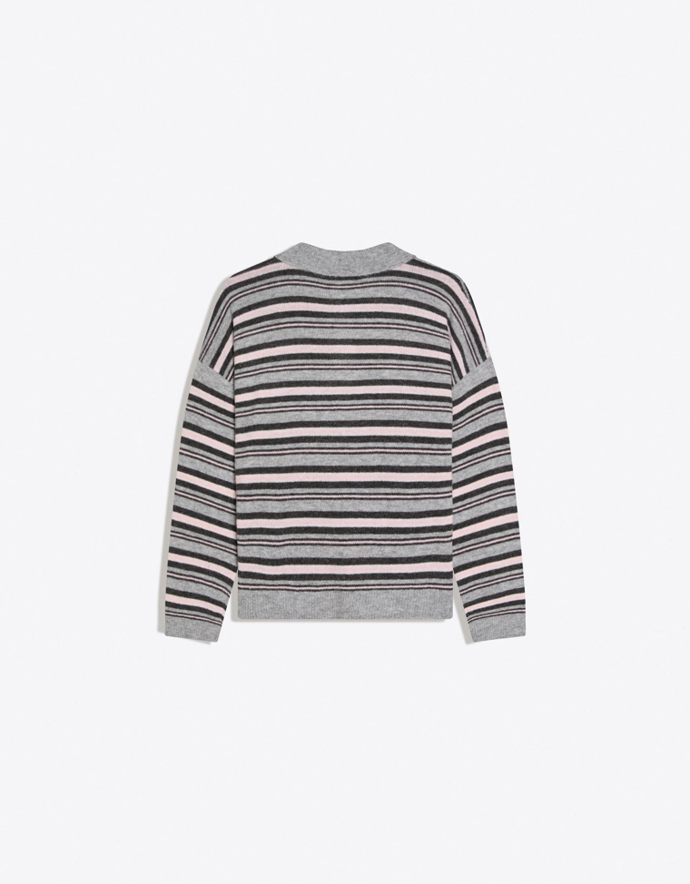 Свитер с воротником поло и принтом