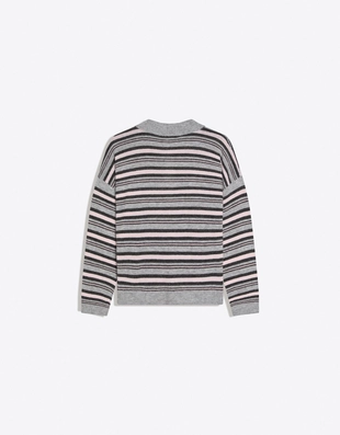 Свитер с воротником поло и принтом- Заказать в России