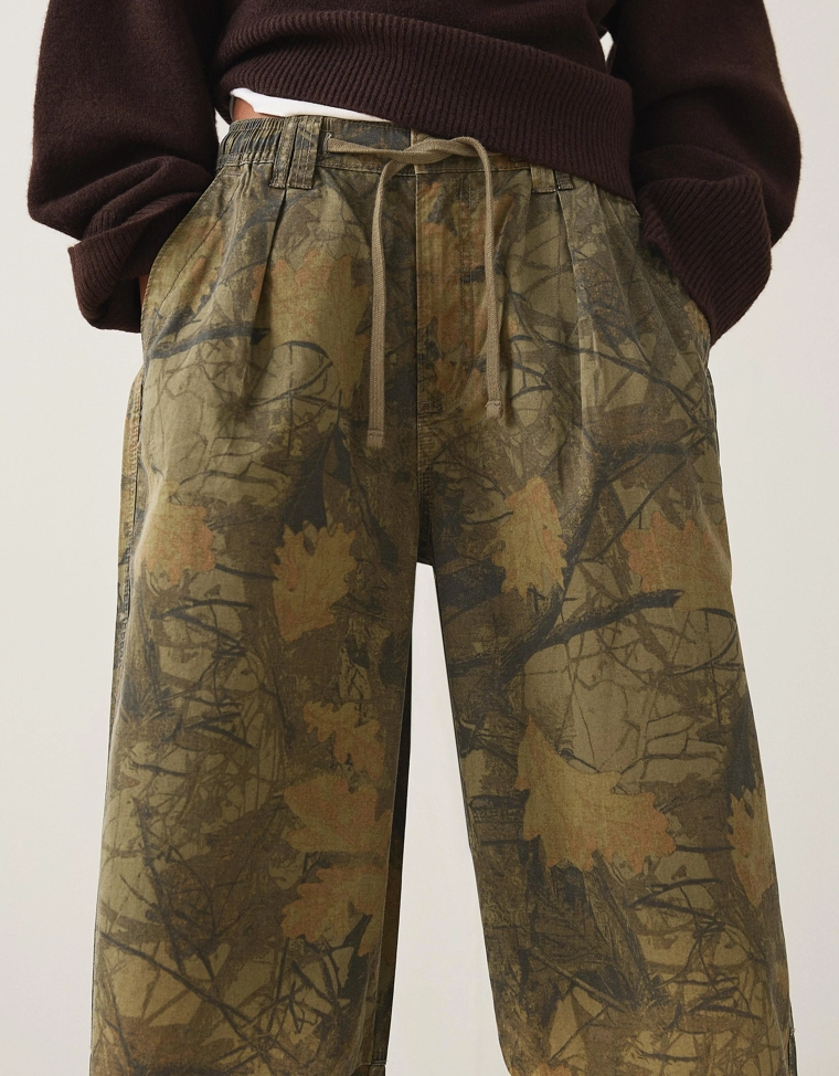 Брюки карго-парашюты с принтом
