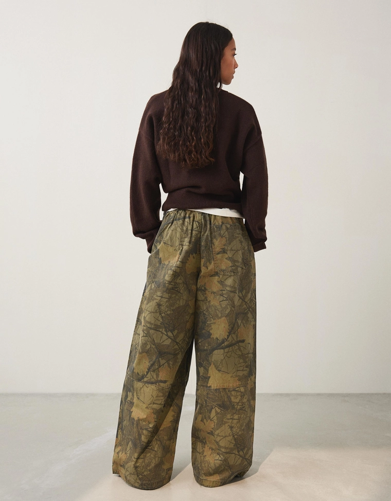 Брюки карго-парашюты с принтом