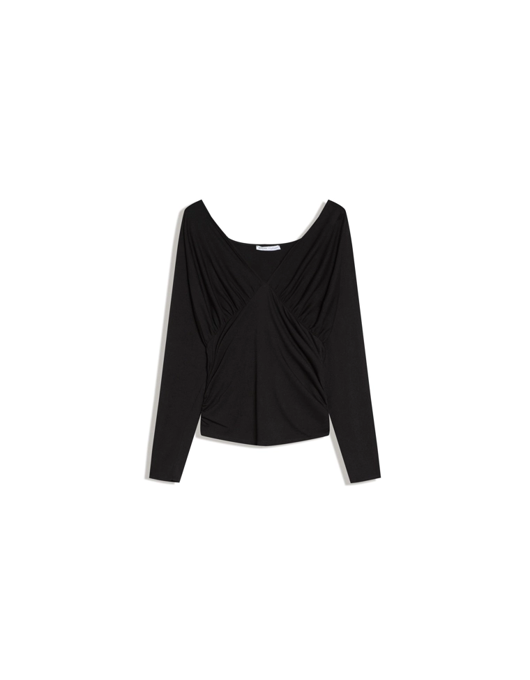 Футболка с длинными рукавами и сборками