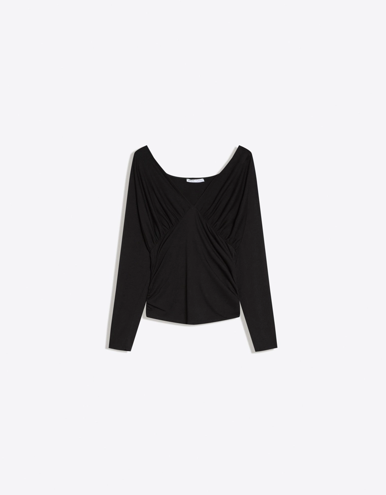 Футболка с длинными рукавами и сборками