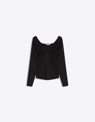 Футболка с длинными рукавами и сборками- Заказать в России