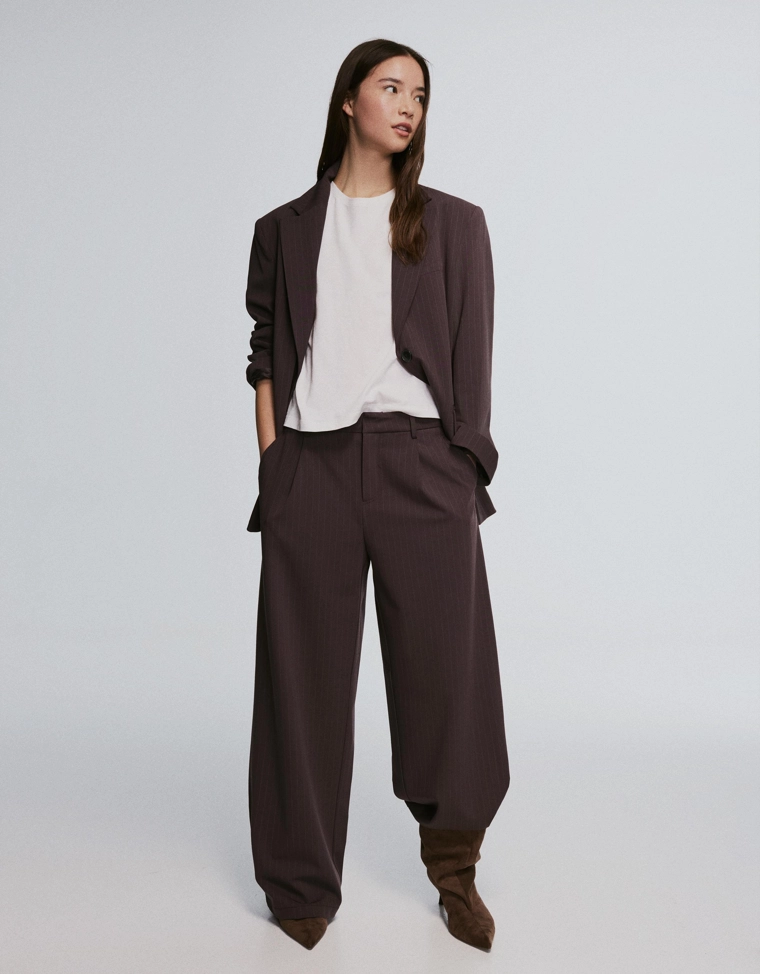 Двубортный блейзер в полоску