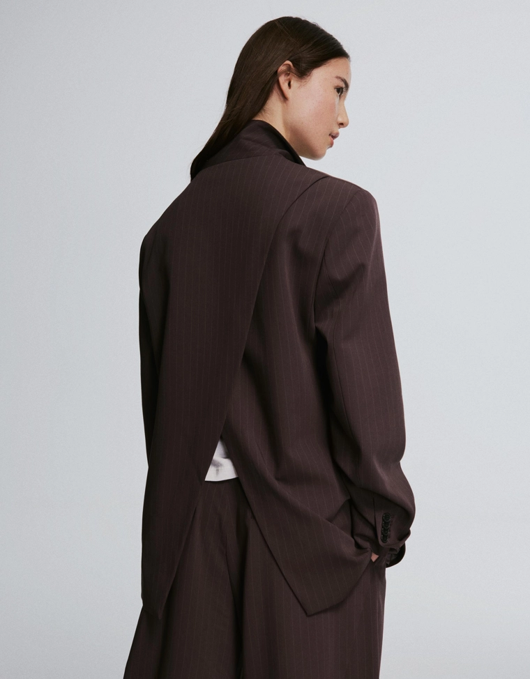 Двубортный блейзер в полоску