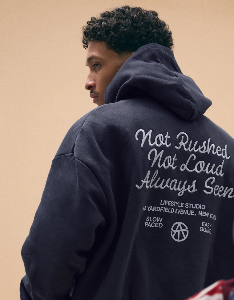 Худи свободного кроя с вышивкой