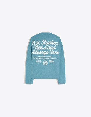 Свитер с круглым вырезом и принтом- Заказать в России