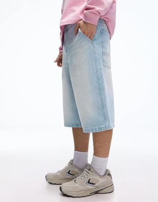 Джинсовые шорты-бермуды в скейтерском стиле- Заказать в России