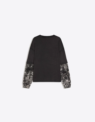 Футболка с длинными рукавами и двойным принтом- Заказать в России